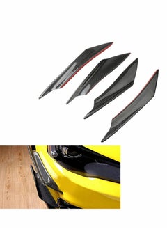 Y&D Car Front Bumper Spoiler, Universal Carbon Fiber Pattern Lip Fin Splitter, Spoiler Modified Decoration (2 Large and 2 Small)  - Image 5