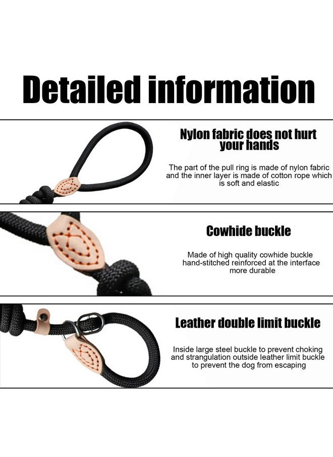 BangBoom - Dog Slip Leads 5.9ft Long Comfort Nylon Heavy Duty Dog Leash Durable Dog Leash with Adjustable Slipknot to Fit Medium or Large Dog Breeds Dog Rope Leash for Walking Mountain Climbing (Black, 1.8m) - Image 1