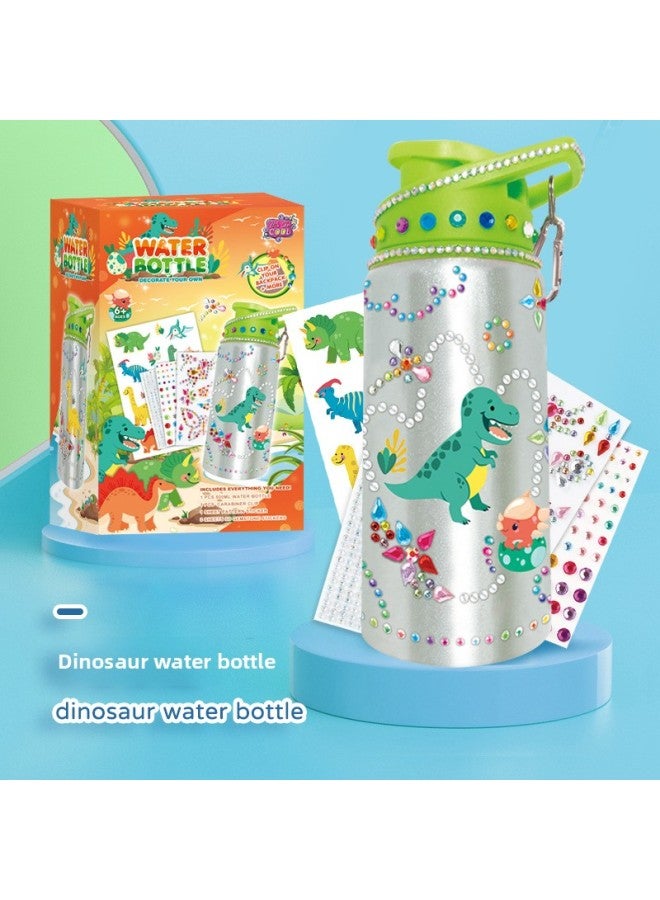 Kettle Water Cup Children's DIY Animal Dinosaur Theme Diamond Water Bottle Toy-Color:Sticker Diamond Water Bottle-Dinosaur  - Image 1
