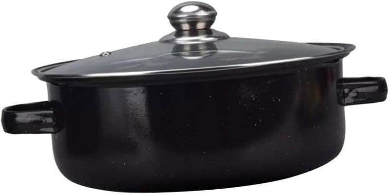 Multi Function Roaster Oven with Lid Cooking Pot for Roasting Sweet Potatoes and More for Family Gatherings Camping and Daily Baking Ergonomic Double Handles - Image 1