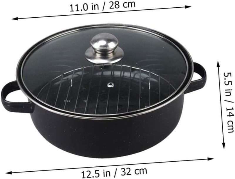 Multi Function Roaster Oven with Lid Cooking Pot for Roasting Sweet Potatoes and More for Family Gatherings Camping and Daily Baking Ergonomic Double Handles - Image 2