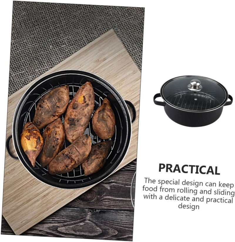 Multi Function Roaster Oven with Lid Cooking Pot for Roasting Sweet Potatoes and More for Family Gatherings Camping and Daily Baking Ergonomic Double Handles - Image 5