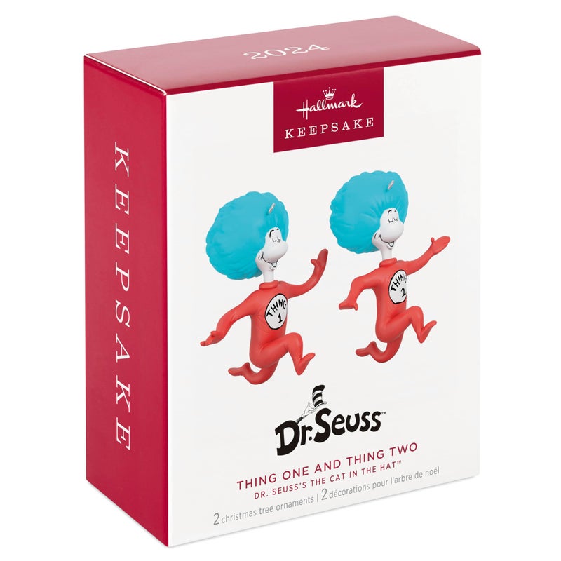 Hallmark Keepsake Christmas Ornaments 2024  Dr. Seuss's The Cat in the Hat Thing One and Thing Two  Set of 2  Gifts for Dr. Seuss Fans - Image 3