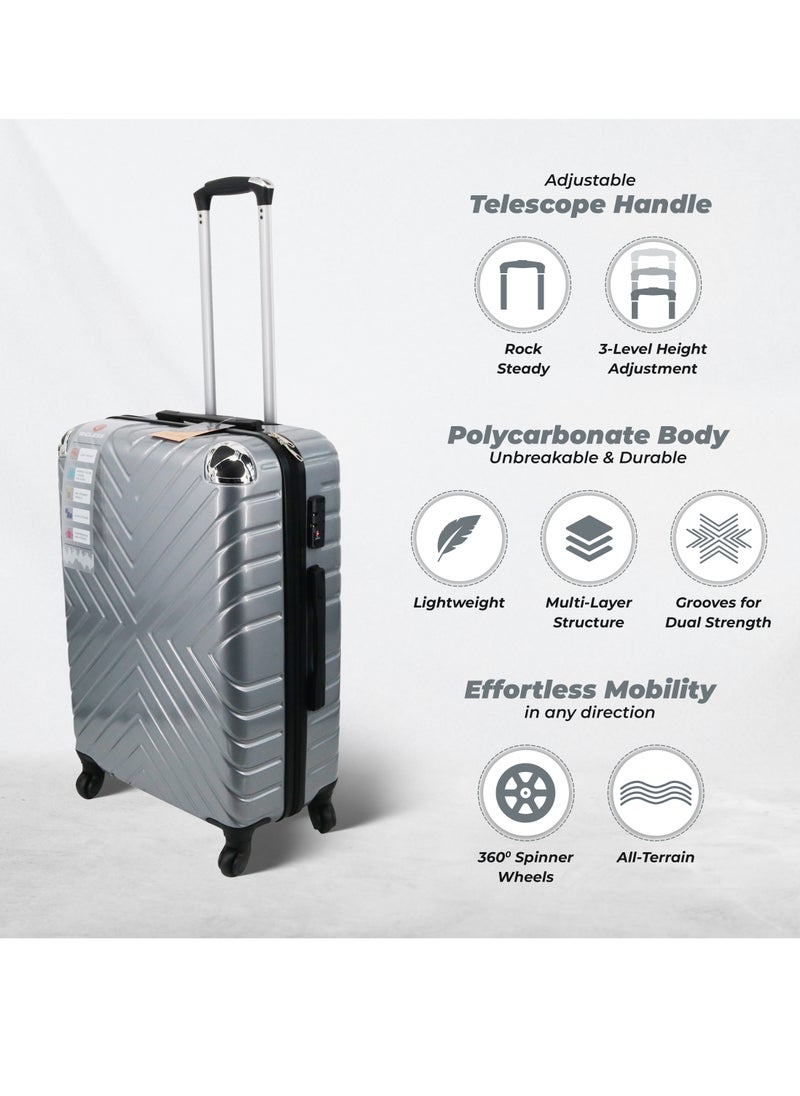 ENDLESS  Set Of 2 Luggage Trolleys - 55cm (Cabin) & 65cm (Check-In) Hardsided Suitcase With In-Built TSA Lock and Spinner Wheels | Material: Polycarbonate + ABS | Carry on Luggage  - Image 2
