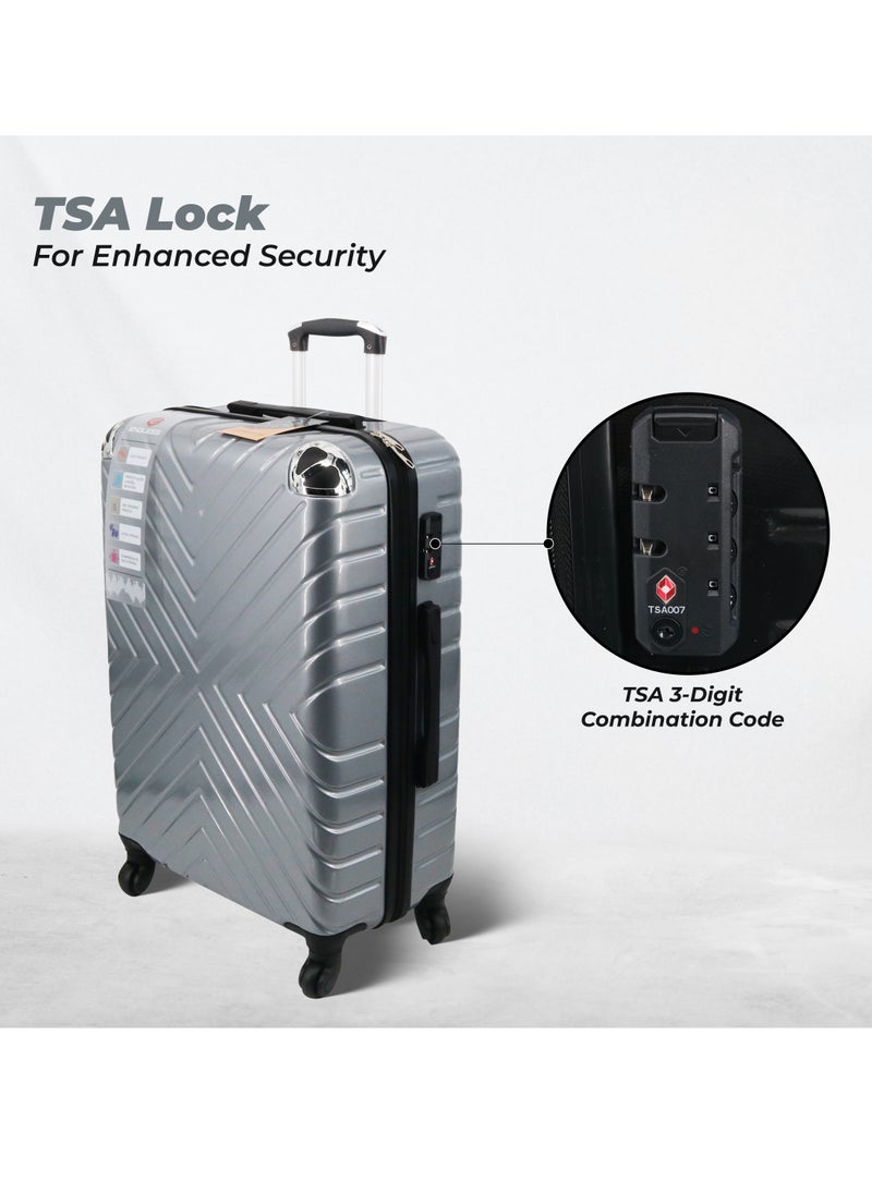ENDLESS  Set Of 2 Luggage Trolleys - 55cm (Cabin) & 65cm (Check-In) Hardsided Suitcase With In-Built TSA Lock and Spinner Wheels | Material: Polycarbonate + ABS | Carry on Luggage  - Image 5