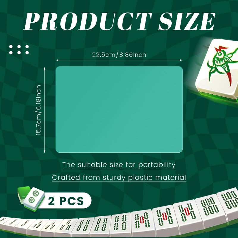 Seenelling 2 Pcs Mahjong Tile Mixer Mahjong Shuffler for Mixing and Shuffling Tiles Plastic Mahjong Accessories Gifts for Mahjong Lovers Playing Mahjong Game (Green) - Image 2