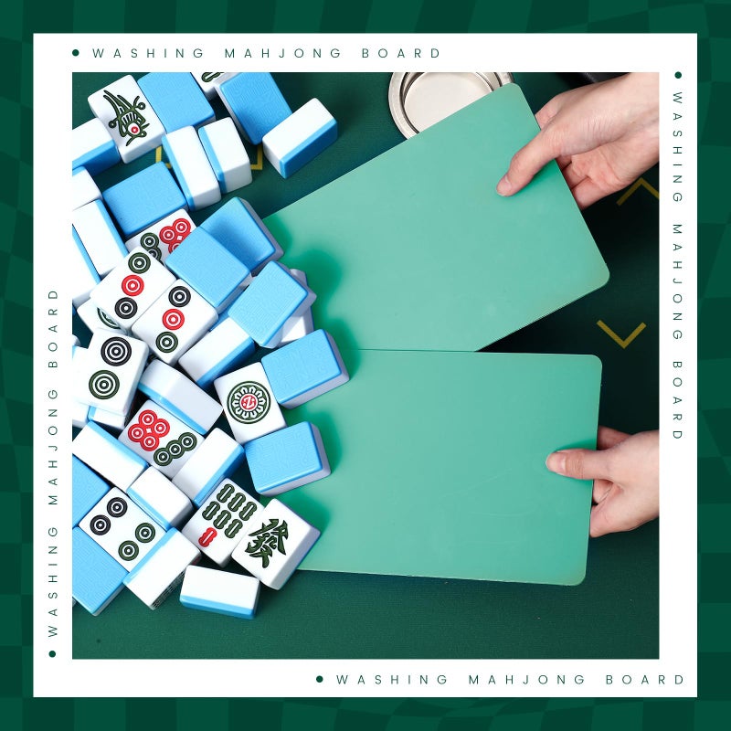 Seenelling 2 Pcs Mahjong Tile Mixer Mahjong Shuffler for Mixing and Shuffling Tiles Plastic Mahjong Accessories Gifts for Mahjong Lovers Playing Mahjong Game (Green) - Image 4