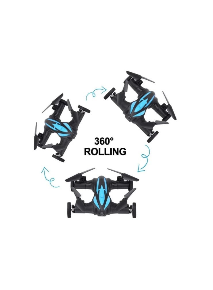 LH-X21 RC Car Mini Drone 2-In-1 RC Flying Car & Drone Headless Mode 3D Rolling One-key Return Portable Drone & RC Car For Adults And Kids Blue/Black - Image 5
