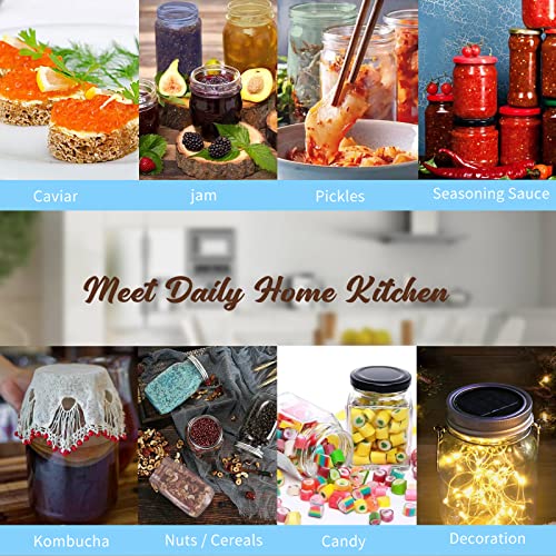 COOKWIN Colored Mason Jars 16oz Set, 6 Pack Durable Wide Mouth Glass Canning Jars with Lids for Canning, Decor, Storage And DIY Crafts - Image 5