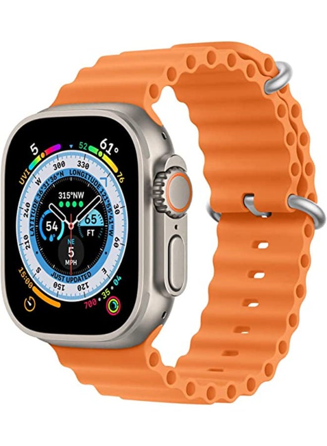 SHOPI Newest Silicone Ocean Watch Band For Apple Watch Series 8 7 6 5 4 3 2 1 SE Compatible With Apple Watch Band 42mm 44mm 45mm 49mm Replacement Women Mens, Sport  slides Strap for iWatch Ultra  - Image 3