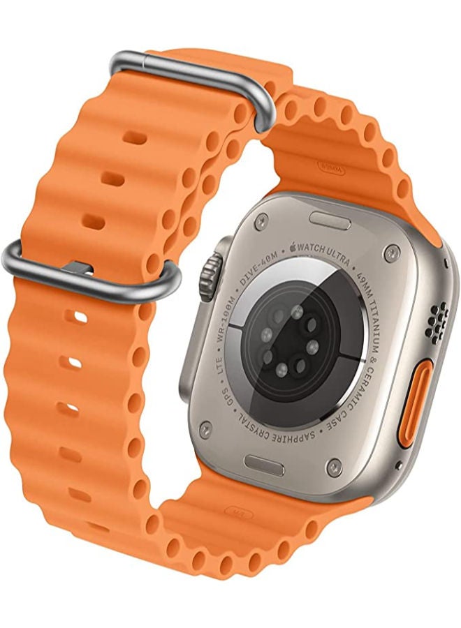 SHOPI Newest Silicone Ocean Watch Band For Apple Watch Series 8 7 6 5 4 3 2 1 SE Compatible With Apple Watch Band 42mm 44mm 45mm 49mm Replacement Women Mens, Sport  slides Strap for iWatch Ultra  - Image 4