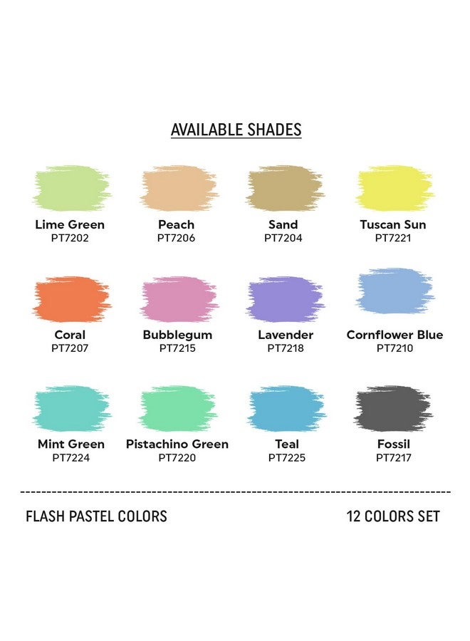 Flash Pastel Acrylic Colours-Rich Pigments Non Fading Non Toxic Acrylic Paint Set for Artists Professionals Students Hobby Painters (Set of 12 Colors-50 ml each, Multi) - Image 3