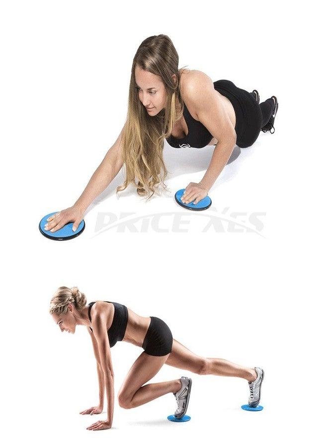 Price Xes 2 x Dual Sliding Discs Exercise Sliders Core Sliders Fitness Ultimate Trainer Gym Home Abdominal & Total Full Body Workout Equipment on ALL surfaces Slide Exercises (Black, Circle) - Image 4
