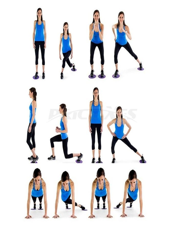 Price Xes 2 x Dual Sliding Discs Exercise Sliders Core Sliders Fitness Ultimate Trainer Gym Home Abdominal & Total Full Body Workout Equipment on ALL surfaces Slide Exercises (Black, Circle) - Image 3