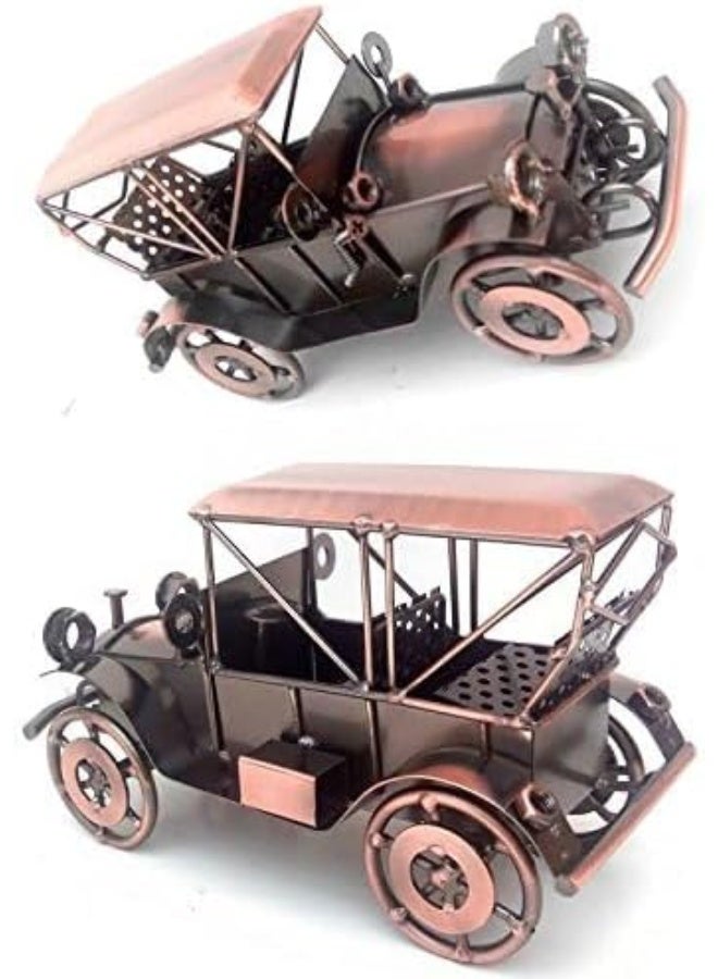 Scrap Metal Art Handmade Retro Vintage MotorCar Big Miniature Model Medium - Image 2