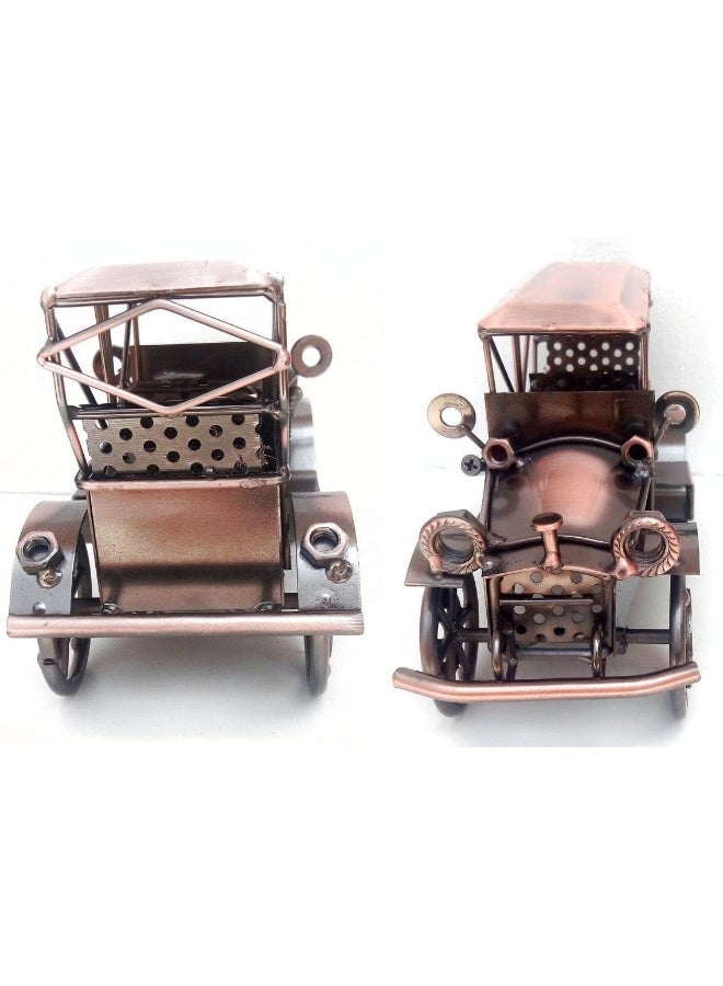Scrap Metal Art Handmade Retro Vintage MotorCar Big Miniature Model Medium - Image 3