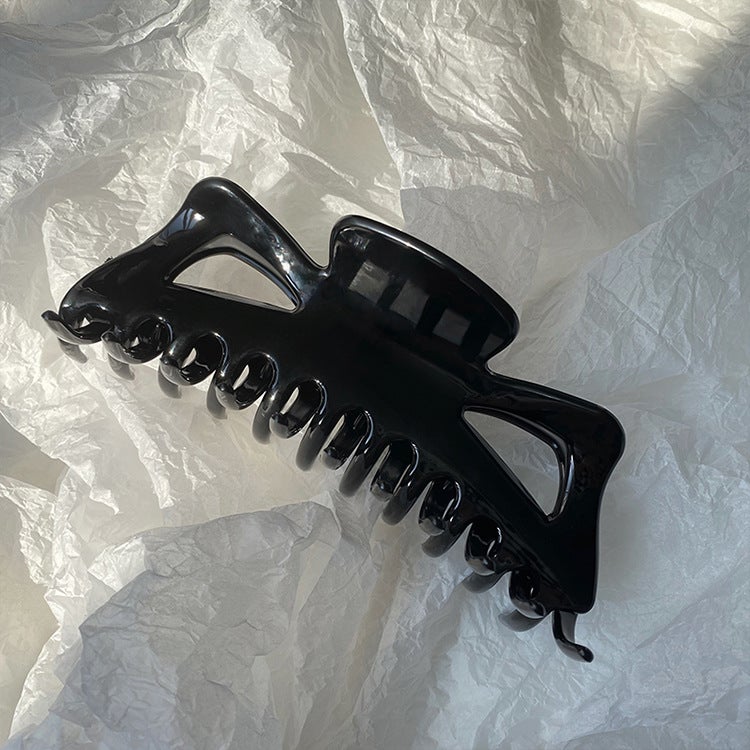 Generic South Korea fashion Li Xiaoli star same style large size long hair grip large capacity updo hair clip shark clip Black Hong Kong style grip