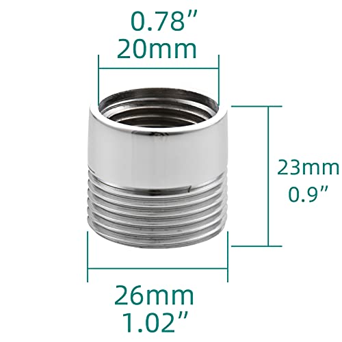 Tecmolog Brass Garden Hose Adapter G1/2 Female to 3/4 Male Connector for Washing Machine and Portable Washer, SBA042 - Image 5