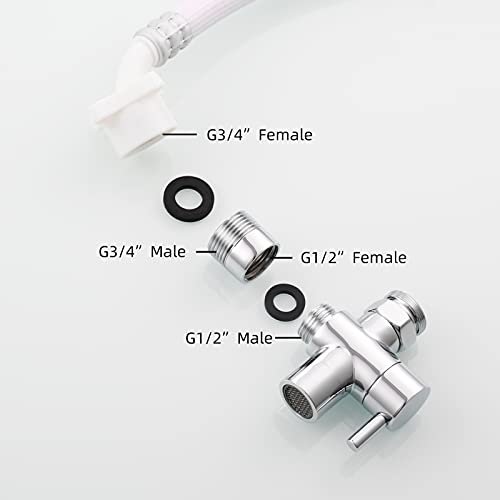 Tecmolog Brass Garden Hose Adapter G1/2 Female to 3/4 Male Connector for Washing Machine and Portable Washer, SBA042 - Image 2