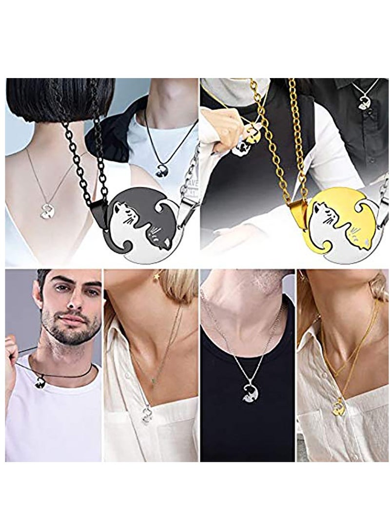 KASTWAVE Cat Couple Pendant, Couple Matching Necklace Lover's 2pcs Pendant for Wedding Anniversary Valentine's Present (2pcs) - Image 5