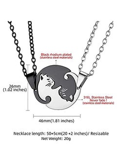 KASTWAVE Cat Couple Pendant, Couple Matching Necklace Lover's 2pcs Pendant for Wedding Anniversary Valentine's Present (2pcs)  - Image 3