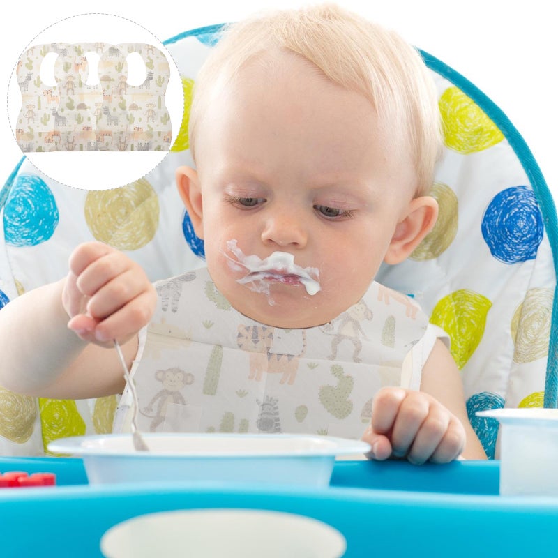 40 pcs Baby Disposable Bibs with Catcher Pocket Adjustable Toddler Feeding Bib - Image 4