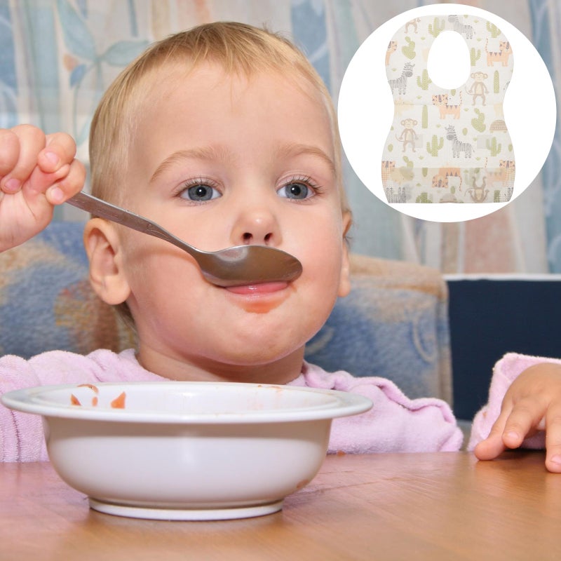 40 pcs Baby Disposable Bibs with Catcher Pocket Adjustable Toddler Feeding Bib - Image 3