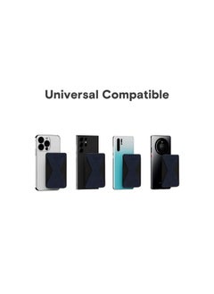MOFT Cell Phone Stand with 2 Viewing Angles for Andriod, iPhone and All Smartphones, Repositionable, Residue-Free 3-in-1 Adhesive Wallet Stand(Navy Blue)  - Image 3