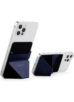 MOFT Cell Phone Stand with 2 Viewing Angles for Andriod, iPhone and All Smartphones, Repositionable, Residue-Free 3-in-1 Adhesive Wallet Stand(Navy Blue)  - Image 1