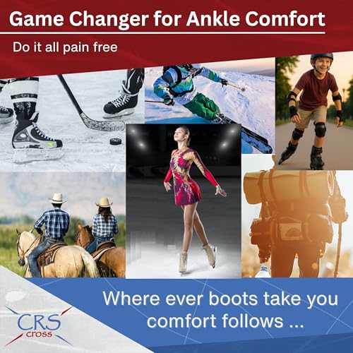 CRS Cross Ankle Gel Sleeves. One Pair of Premium Padded Skate Socks to Cushion and Protect Ankle, Foot and Leg for Figure Skating, Ice Hockey, Roller, Inline Skates. Riding or Ski Boots. (Tan) - Image 5