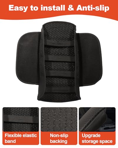 TBHOO for Bronco Sport Center Console Armrest Cover 2026 2025 2024 2023 2022 2021 Bronco Sport Accessories Black with Pockets Upgrade Arm Rest Pad Console Cushion Lid - Image 4
