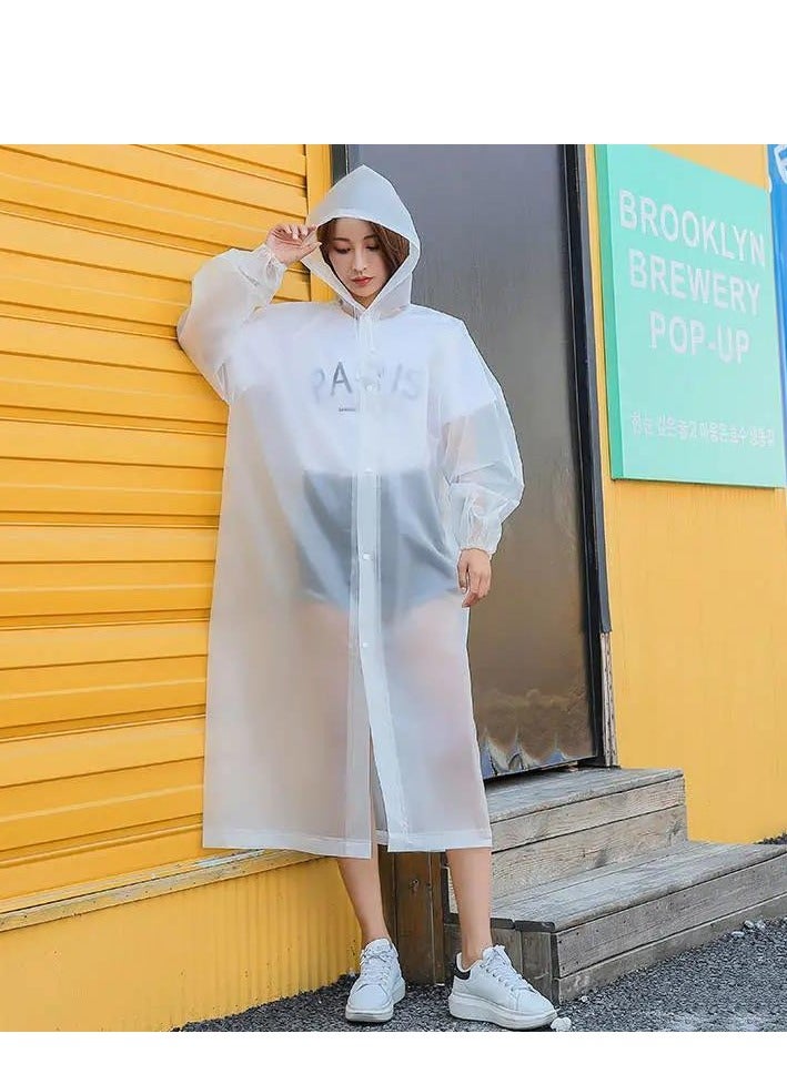 EVA Adults Rain Coats Reusable Raincoats Rain Poncho Jacket with Hood for Men Women 