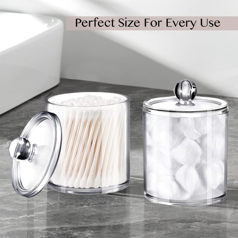 MAMYA Cottonswab Storage Dispenser Clear Cotton Ball Swab Holder CottonEarbud Holder Storage Box Cosmetics Makeup Storage Holder Box for Women Organizer Container with LidClearPack of 6 - Image 5