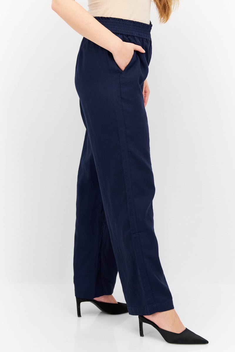 ESPRIT سروال بالازو واسع الساقين للنساء، كحلي - Image 4