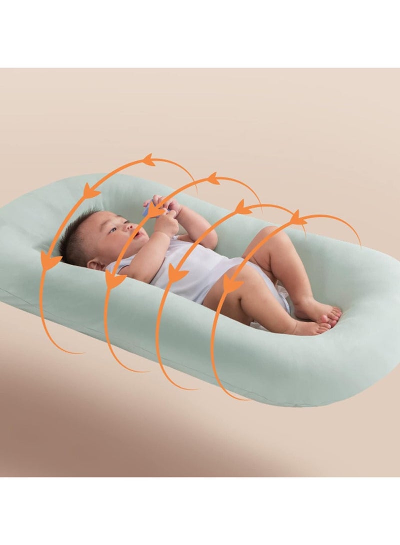TOMSHOO Baby Nest Baby Lounger - Baby Nest Pillow Soft Organic Cotton Breathable Lounger For 0-12months,Portable Baby Bed Infant Newborn Nest Lounger Pillow - Image 5