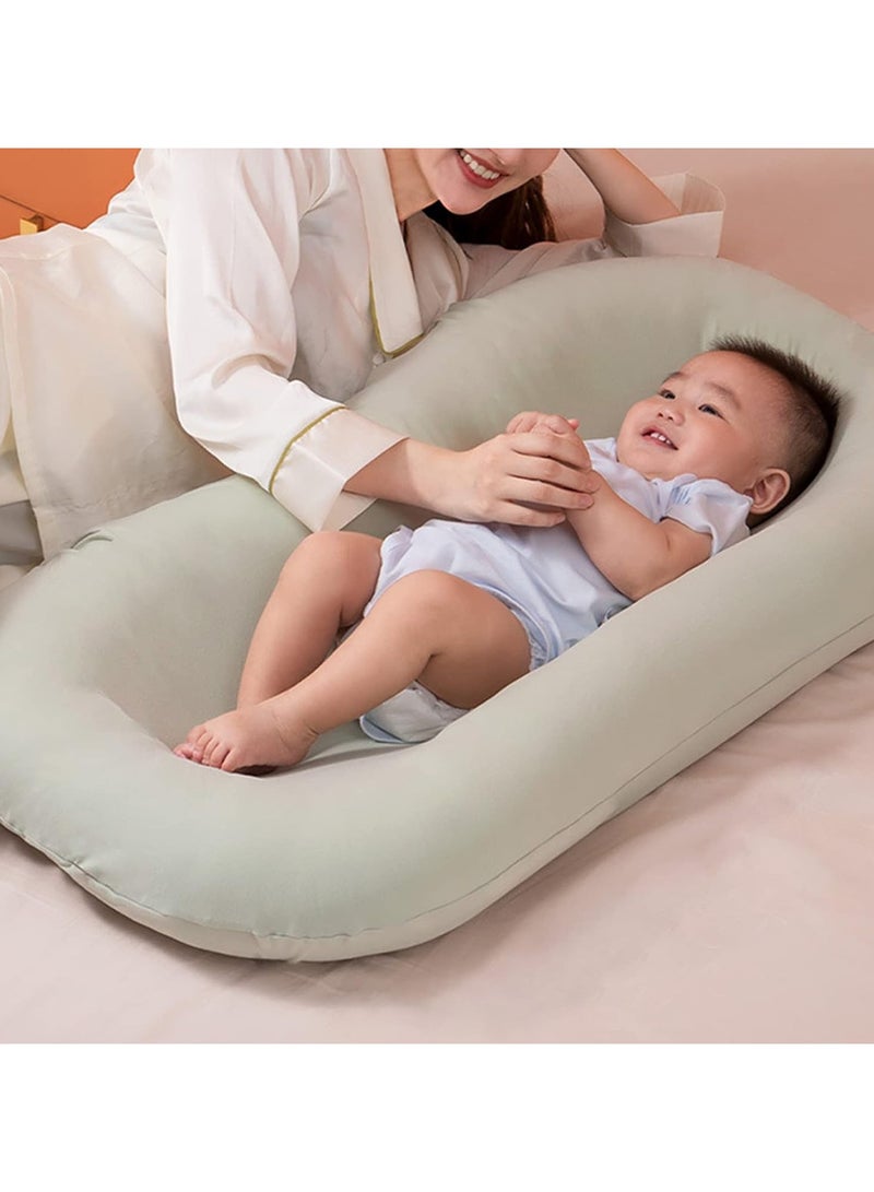 TOMSHOO Baby Nest Baby Lounger - Baby Nest Pillow Soft Organic Cotton Breathable Lounger For 0-12months,Portable Baby Bed Infant Newborn Nest Lounger Pillow - Image 4