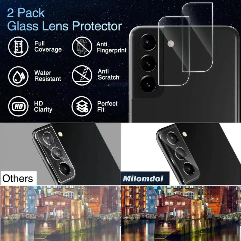 Milomdoi Designed for Samsung Galaxy S22 5G Screen Protector, 3 Pack Tempered Glass with 2 Pack Camera Lens Protector, Fingerprint suitable, Installation Frame, Case Friendly, Bubble Free, 5 Pack - Image 4