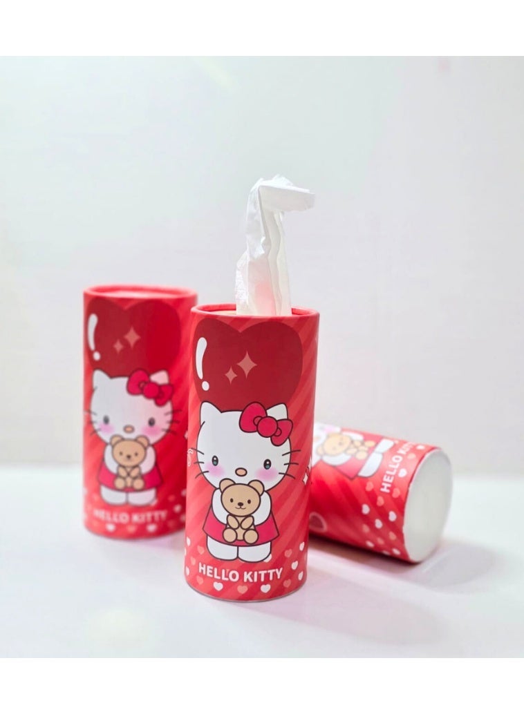 هالو كيتي 3 عبوات من علب مناديل هيلو كيتي للحفلات , مناسب لحاملات الأكواب - Image 1