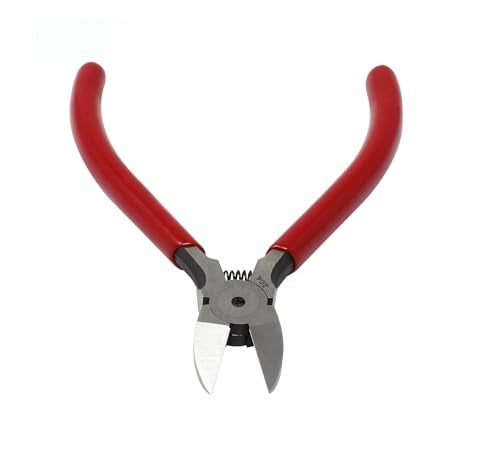 iexcell 4.0" Flush Cutter Side Cutter Wire Cutter Pliers Nippers Repair Tool, Red, Chrome-Vanadium Steel - Image 2