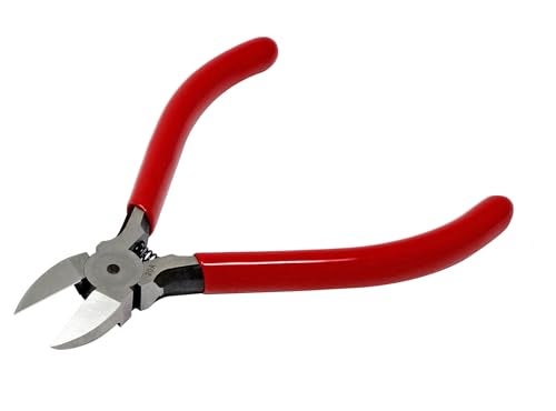 iexcell 4.0" Flush Cutter Side Cutter Wire Cutter Pliers Nippers Repair Tool, Red, Chrome-Vanadium Steel - Image 1