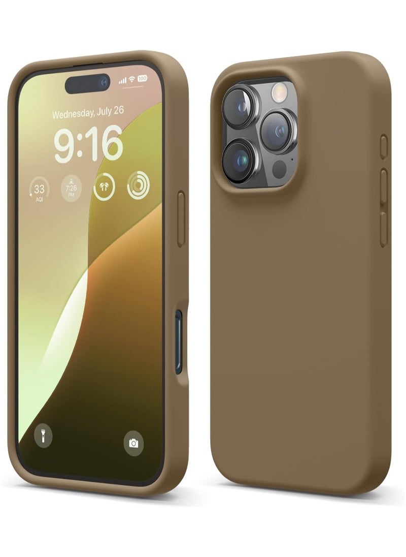 TWEGGON iPhone 16 Pro Max Silicone Case, Protective Silicone Case for Apple iPhone 16 Pro Max 6.9" Desert Titanium 