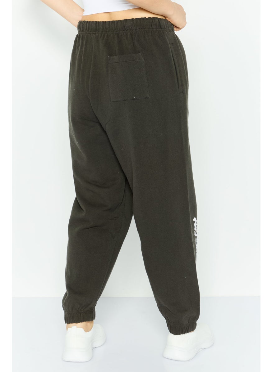Misfit Women Regular Fit Graphic Print Sweatpants, Charcoal  - Image 4