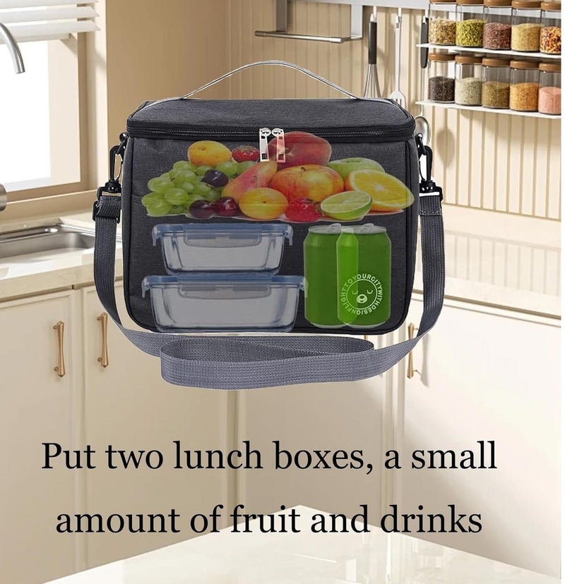 Insulated Lunch Bag 6.4L – Portable Cooler Bag for Work, School, Office, Picnic – Thickened & Leakproof  Lunch Box for Men & Women (Wine) - Image 2