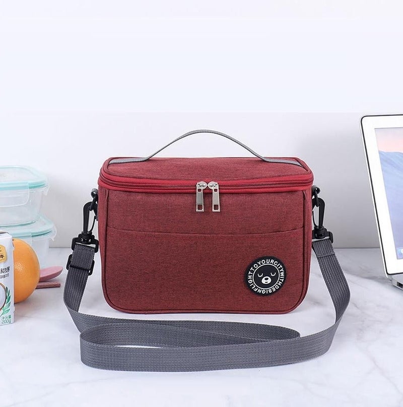 Insulated Lunch Bag 6.4L – Portable Cooler Bag for Work, School, Office, Picnic – Thickened & Leakproof  Lunch Box for Men & Women (Wine) - Image 5