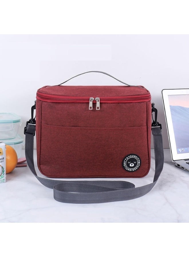 Insulated Lunch Bag 6.4L – Portable Cooler Bag for Work, School, Office, Picnic – Thickened & Leakproof  Lunch Box for Men & Women (Wine) - Image 1