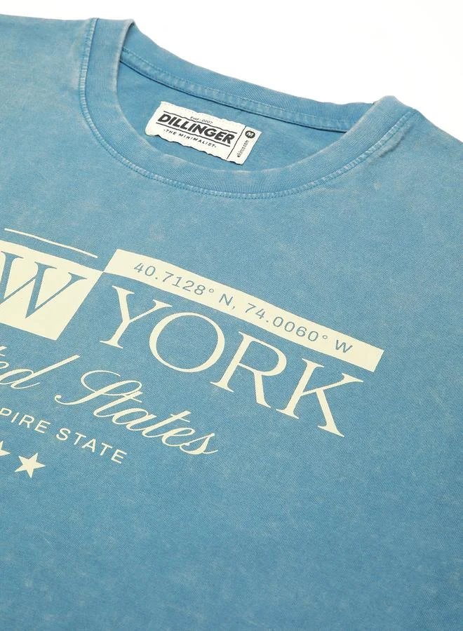 Dillinger Men Oversized Acid Washed Printed T-Shirt