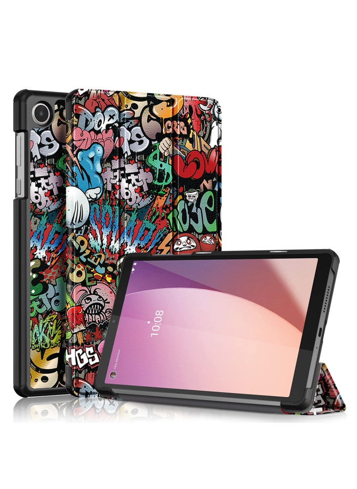 غطاء جلدي ثلاثي الطي من البولي يوريثان لجهاز Lenovo Tab M8 (الجيل الرابع) 2024 TB-301XU/M8 (الجيل الرابع) 2023 TB-300FU - جرافيتي - Image 1