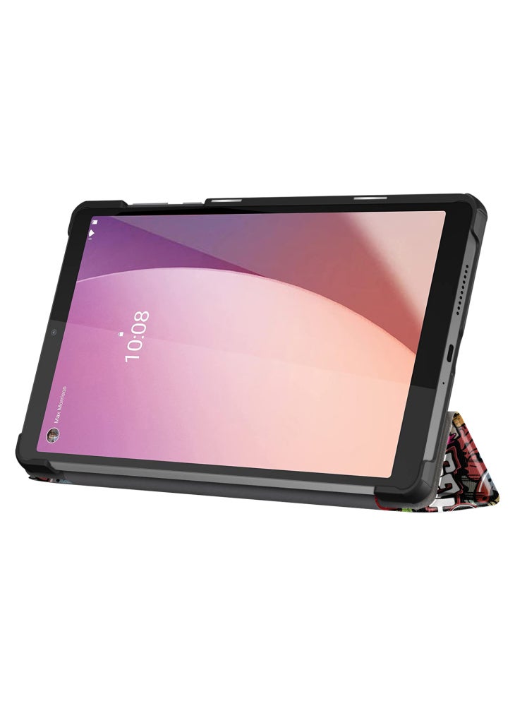 غطاء جلدي ثلاثي الطي من البولي يوريثان لجهاز Lenovo Tab M8 (الجيل الرابع) 2024 TB-301XU/M8 (الجيل الرابع) 2023 TB-300FU - جرافيتي - Image 2