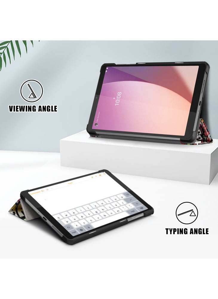 غطاء جلدي ثلاثي الطي من البولي يوريثان لجهاز Lenovo Tab M8 (الجيل الرابع) 2024 TB-301XU/M8 (الجيل الرابع) 2023 TB-300FU - جرافيتي - Image 4