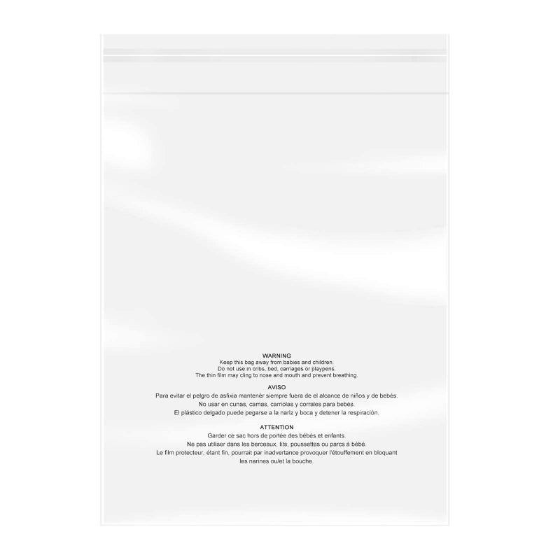 iMailer - 100 Count - 18" x 24" Clear Plastic Poly Bags with Suffocation Warning Self Seal 1.6 Mil for Clothing, T-Shirts, Pants-Resealable Adhesive,Not Strong